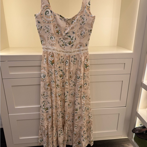Agua Bendita Floral Cream Sleeveless Dress - Picture 3 of 11